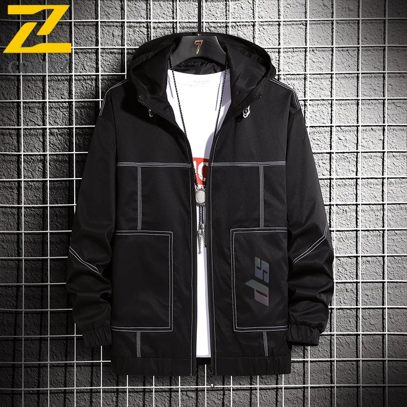 

COMXZ 2025 Мужская куртка с воротником-стойкой, весенне-осеннее легкое спортивное повседневное модное универсальное пальто с длинными рукавами