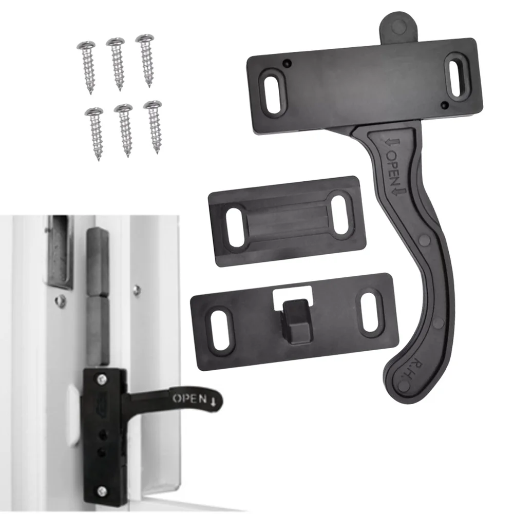 Campers Handle Door Replacement Camping Traveling Black Easy Installation Enhanced Security High-Strength Materials
