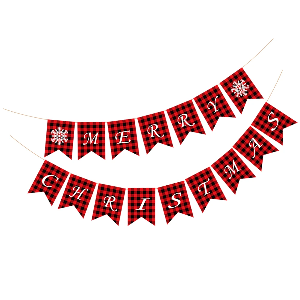 

Christmas Bunting Banner Decorative Flags Party Home Supplies Rope Wall Door Stairs Fireplace Kitchen Atmosphere