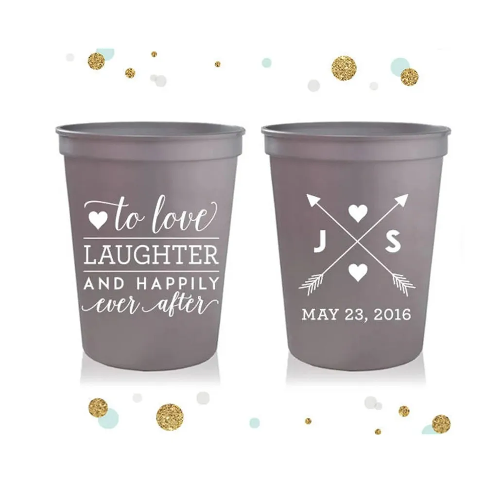 We Interrupt Farming Season - Farm Wedding - Custom - Wedding Beer Cups, Wedding Cups, Party Cup, Wedding Favors