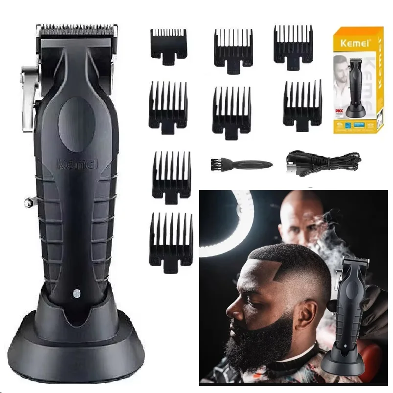 Kemei Professional Hair Clipper For Men Adjustable Beard Electric Hair Trimmer Rechargeable Hair Cutting Machine Barber tool