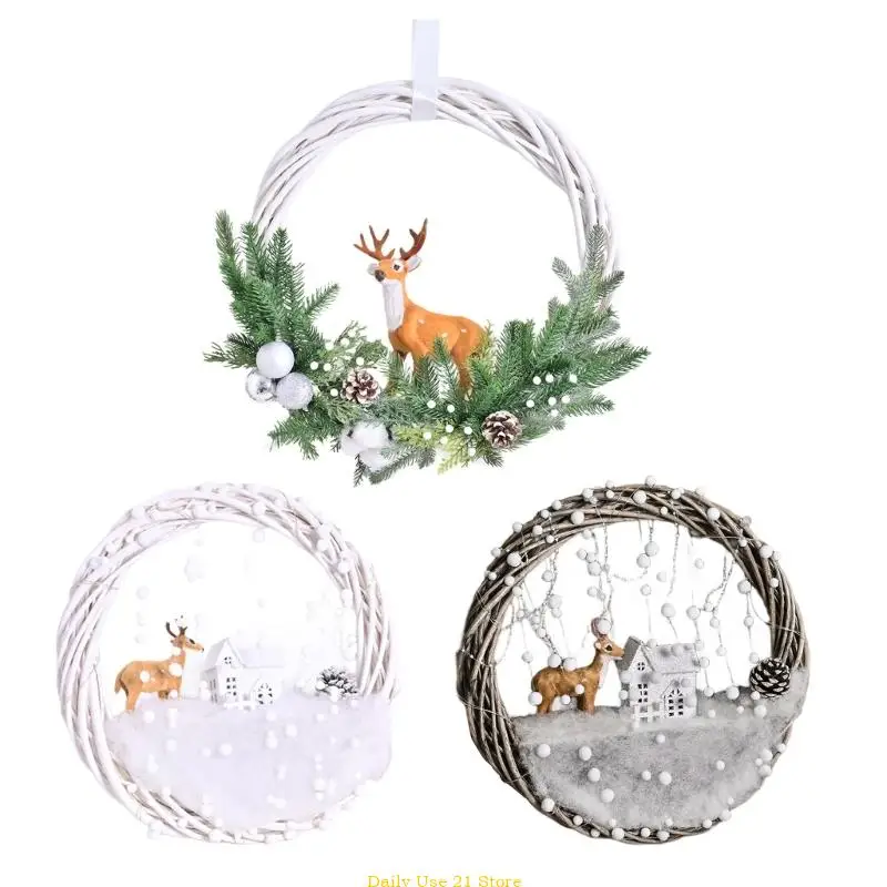 

Elegant Christmas Reindeer Wreath Perfect For Home Or Office Display Decoration