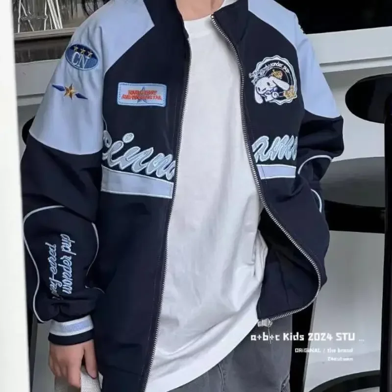 

Пальто для девочек Cinnamoroll, куртка в тон, с принтом аниме-персонажей Куроми, свободного кроя, универсальная, милая, мультяшная детская одежда, весна-осень, новинка