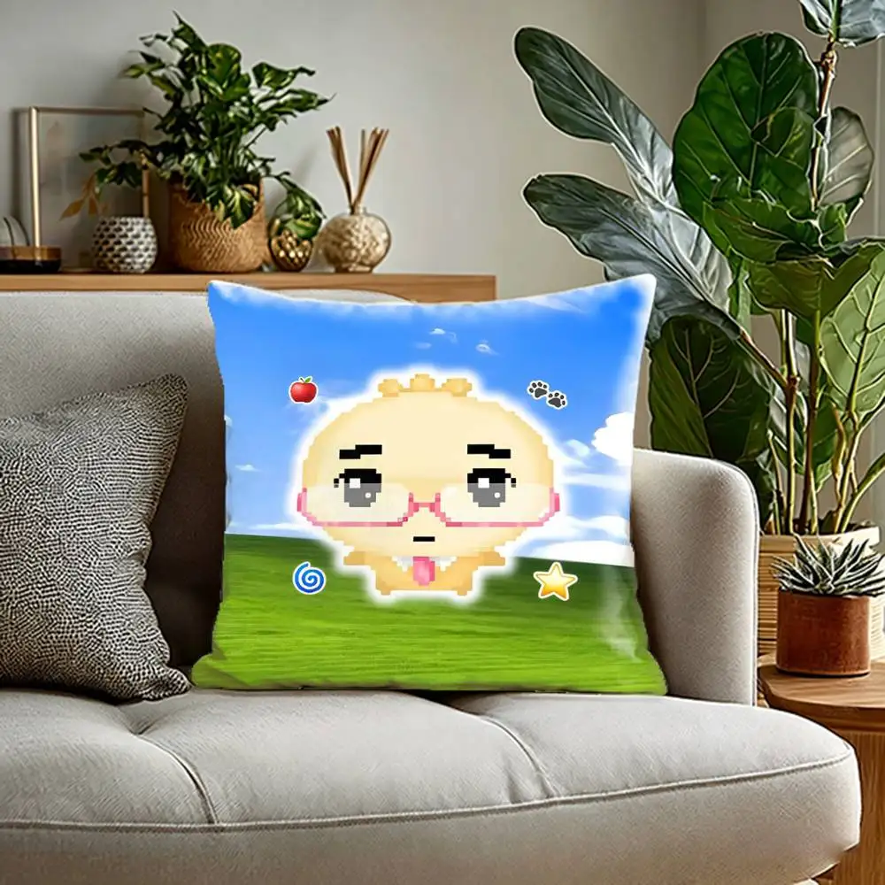G-Glasses Dumpling Cute  Pillow Case Sofa Living Room for Bedroom car Headboard Backrest Cushion Square Cushion Nap Time