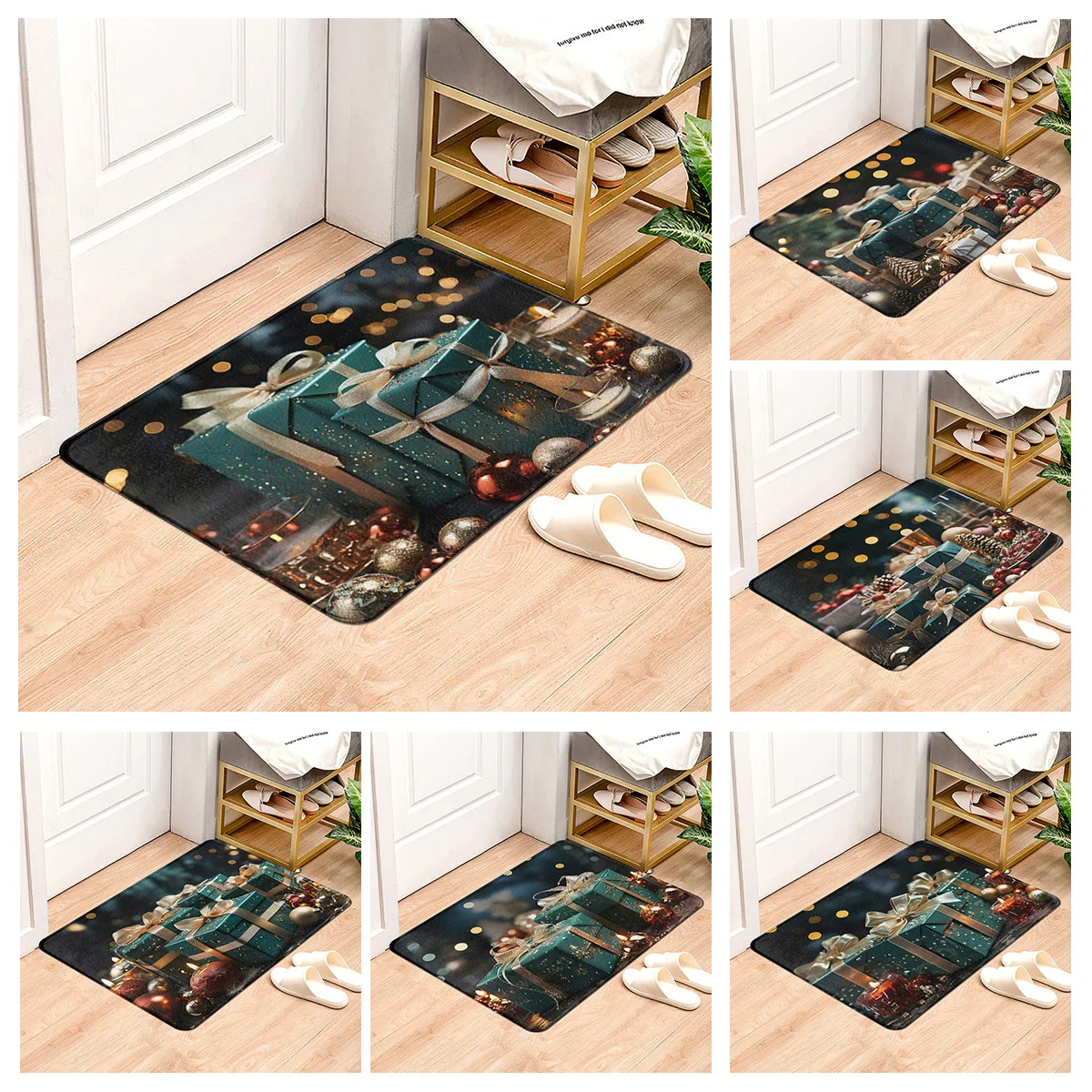 House entrance carpet Home door mat Living Room Bath Foot bathroom non-slip water absorption rugs bath Merry Christmas winter