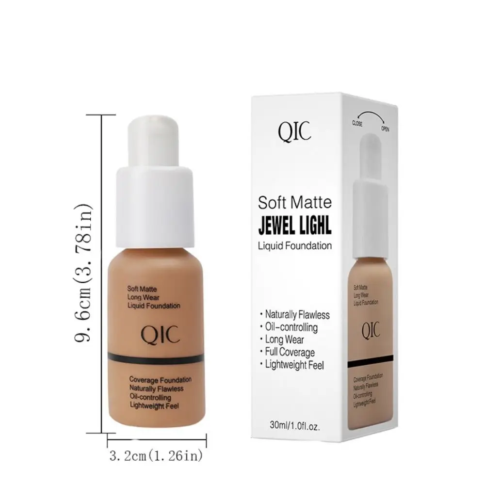 Base líquida de poros invisíveis, não fofa, à prova de suor, à prova d'água, 8h, contorno facial duradouro, líquido, ocasião especial