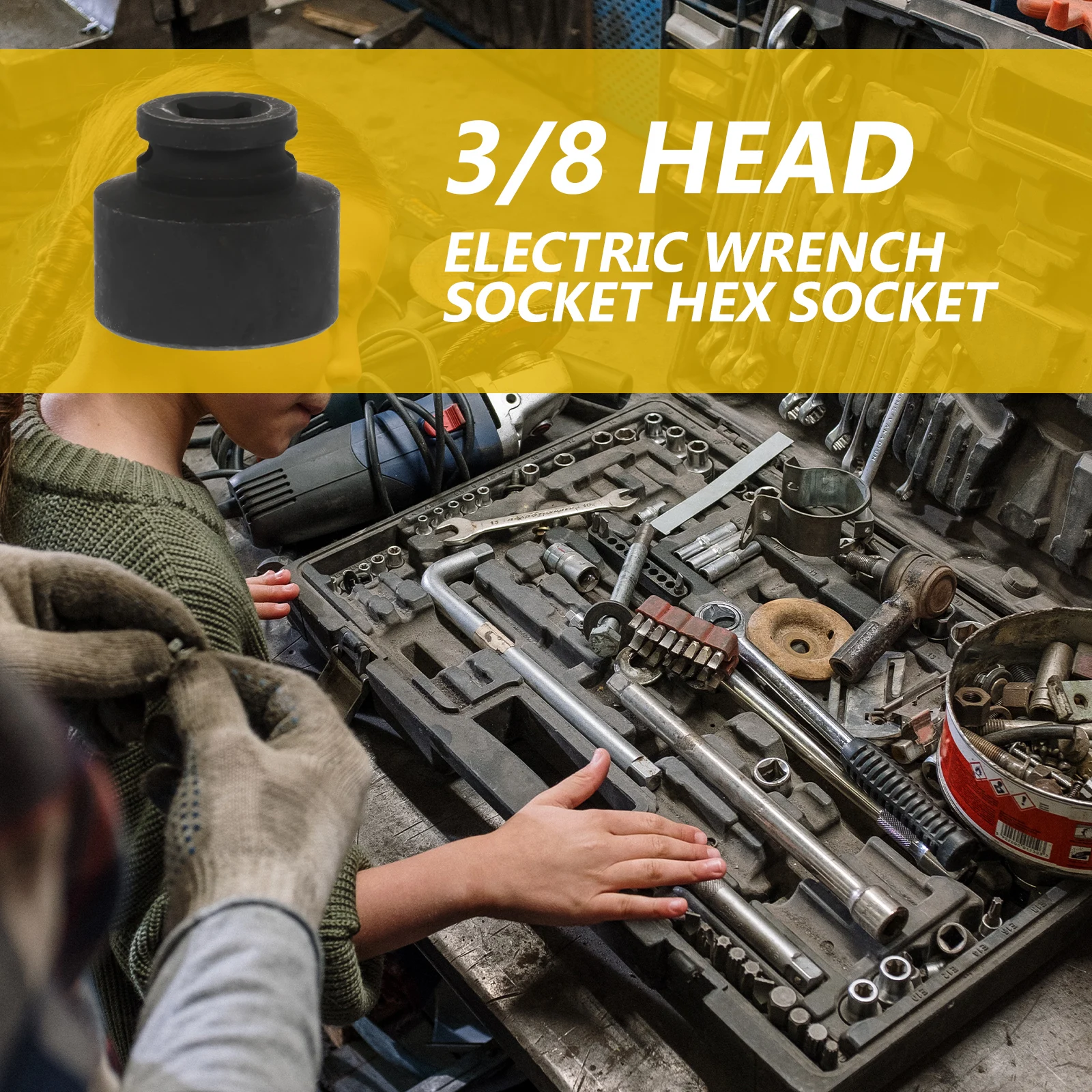 

Socket Wrench Sleeve Six Angle Pneumatic Auto Tools Impact Hexagonal Repair Set Car Repair Sleeve Car Vehicle