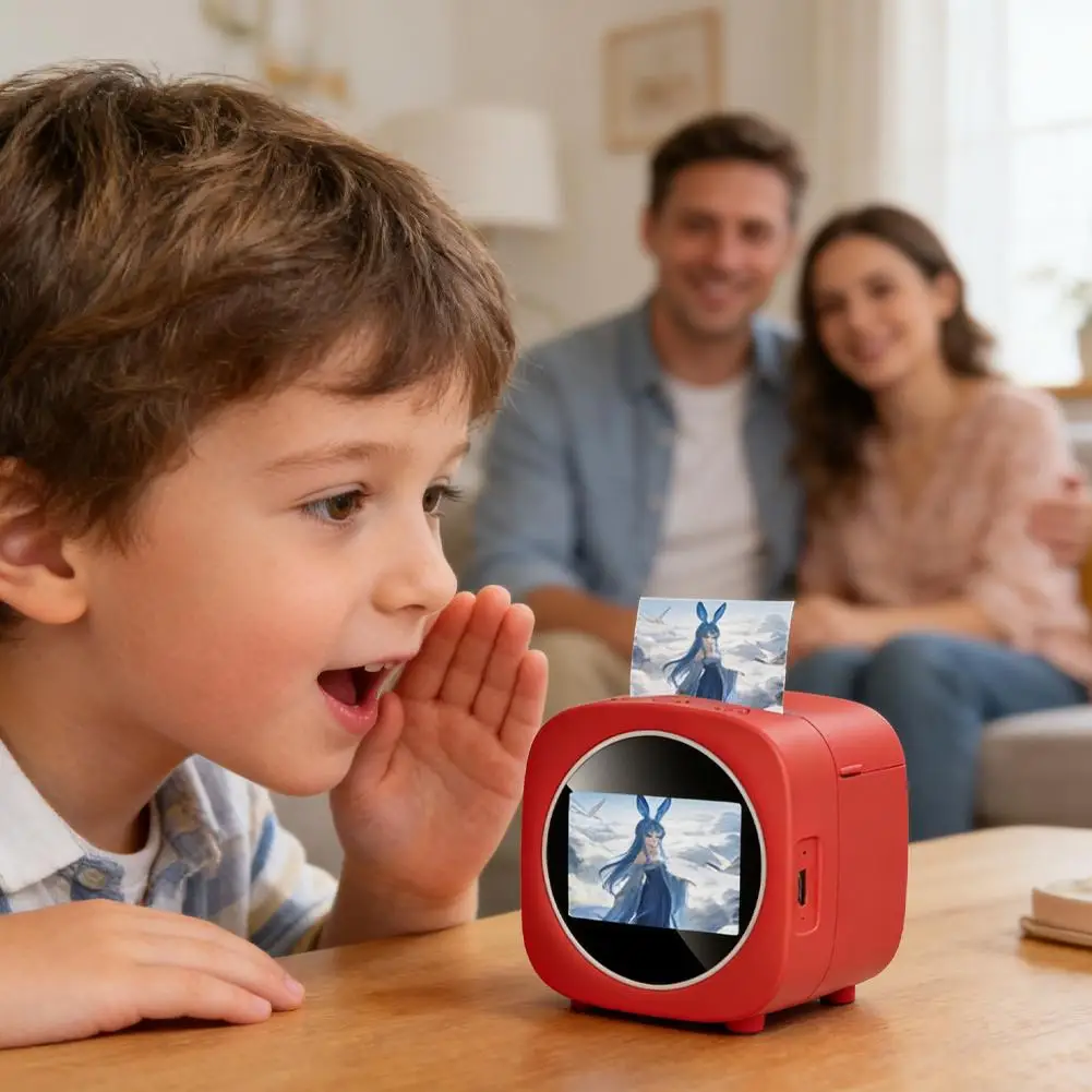 

Kids Printer Voice Command Thermal Inkless Printing 203DPI 6 Modes 1300mAh Type C Charging ABS Plastic for Creative Drawing Part