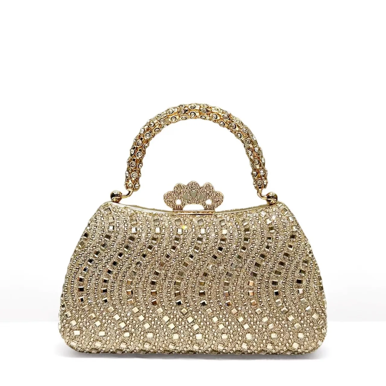 

2024 Роскошный модный блестящий клатч со стразами, вечерние женские сумки, портативная сумка через плечо