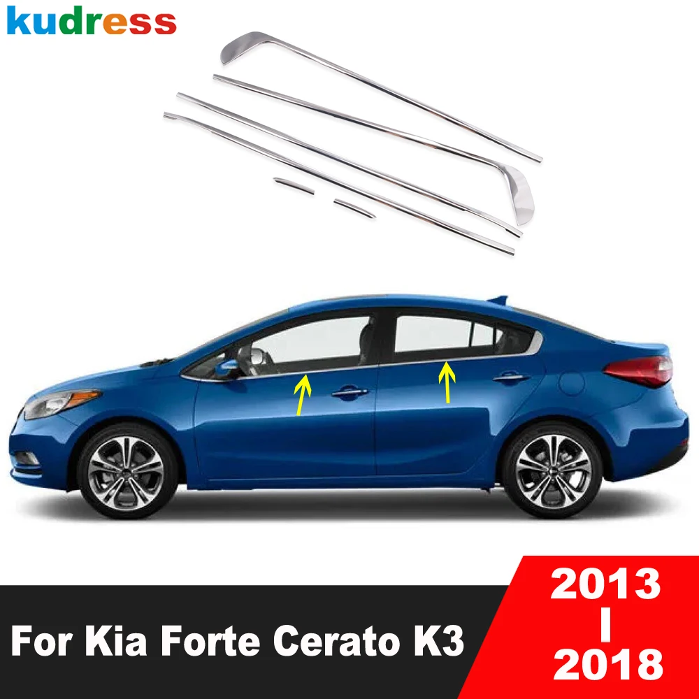 

Bottom Window Frame Sill Cover Trim For KIA K3 Forte Cerato 2013 2014 2015 2016 2017 2018 Steel Car Windows Strip Accessories