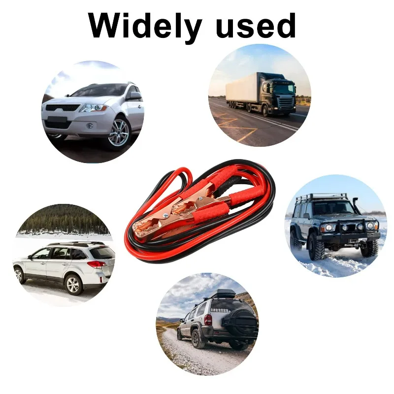 500A 1.7m Car Jump Starter Cable with Clips - Double-ended Booster Line for SUV Live Wire Power Connection Emergency Jump Start