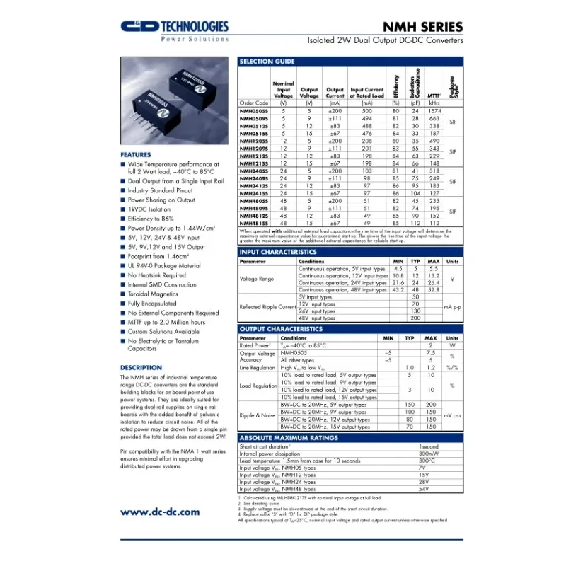 5 шт./партия NMH0515D Бесплатная доставка Новые и оригинальные изолированные 2 Вт Двойной выход DC-DC Конвертеры