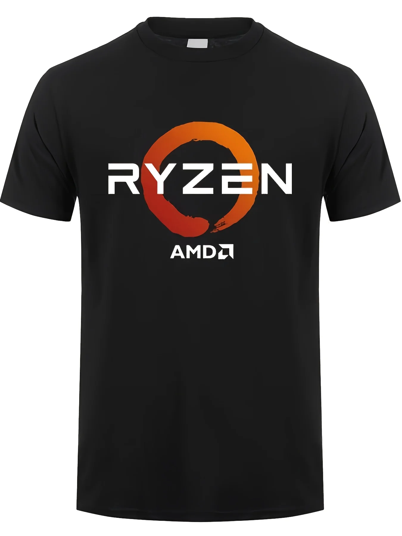 AMD RYZEN Men's Short-Sleeve T-Shirt CPU Top Sweatshirt Suitable for Fitness, Sports, and Casual Wear