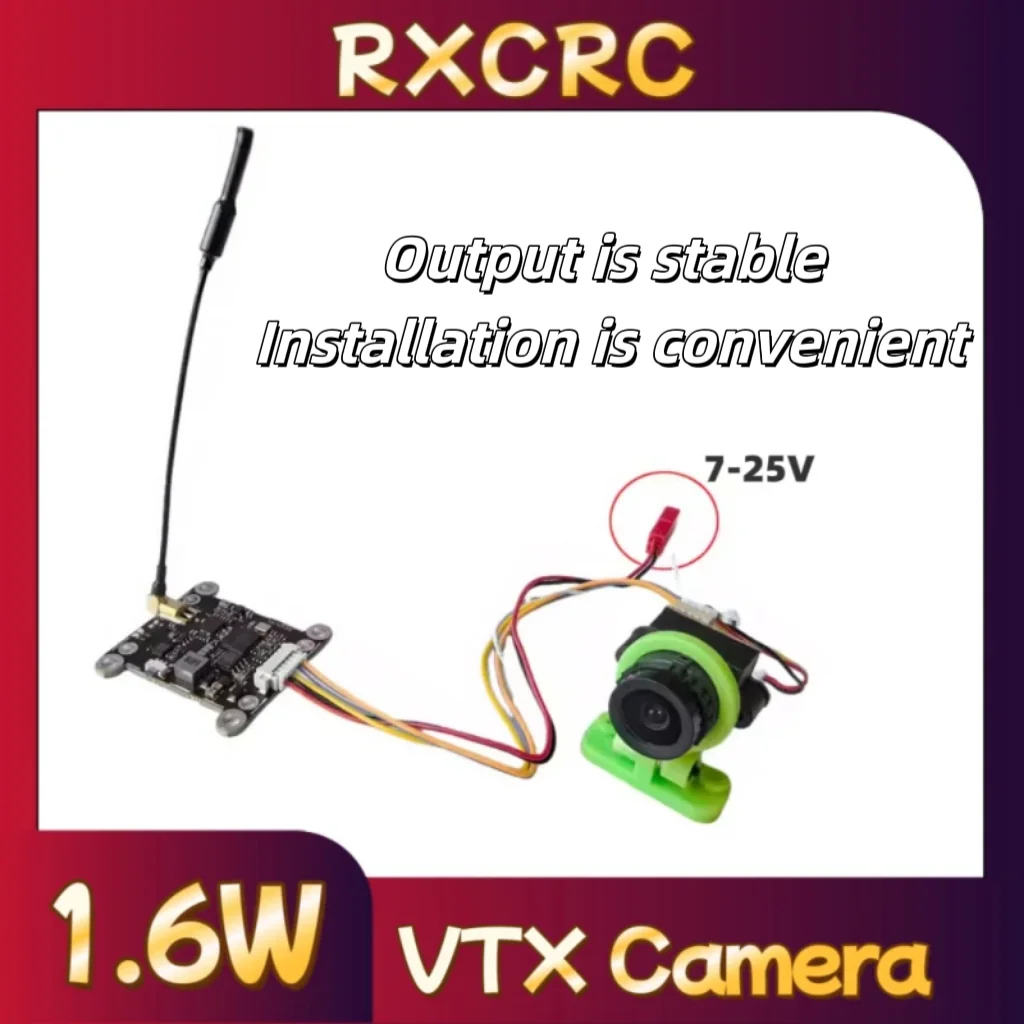 RXCRC 5.8G 1.6W VTX-module 1200TVL-camera en 2,4 inch monitorzender en ontvangstpak voor RC Multicopter FPV Drone Part.