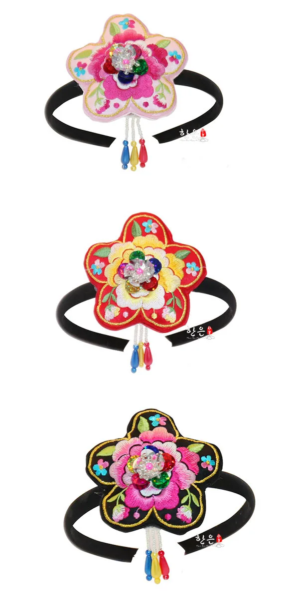 

Hanbok Hair Accessories Imported From South Korea Embroidered Hanging Beads Hanbok Hair Belt Stage Play Clothing Accessories