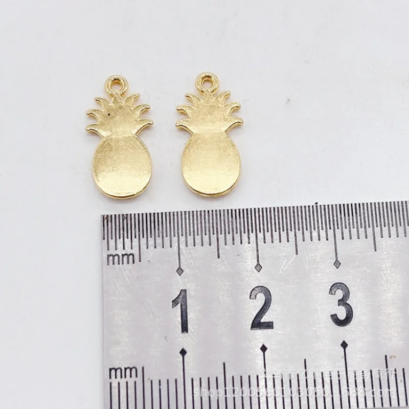 Factory Direct Sales 100 Pieces diy Ornament 17*9MM Copper Pineapple Fruit Creative Pendant Ornament