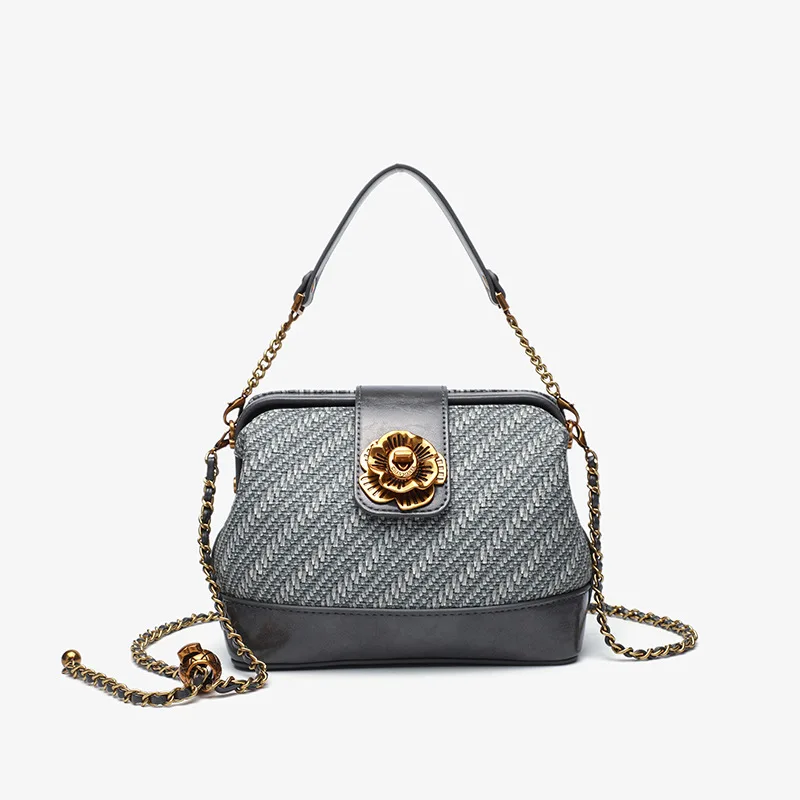 

Легкая роскошная тканая сумка Camellia, модная и универсальная сумка через плечо, дорожная сумка через плечо