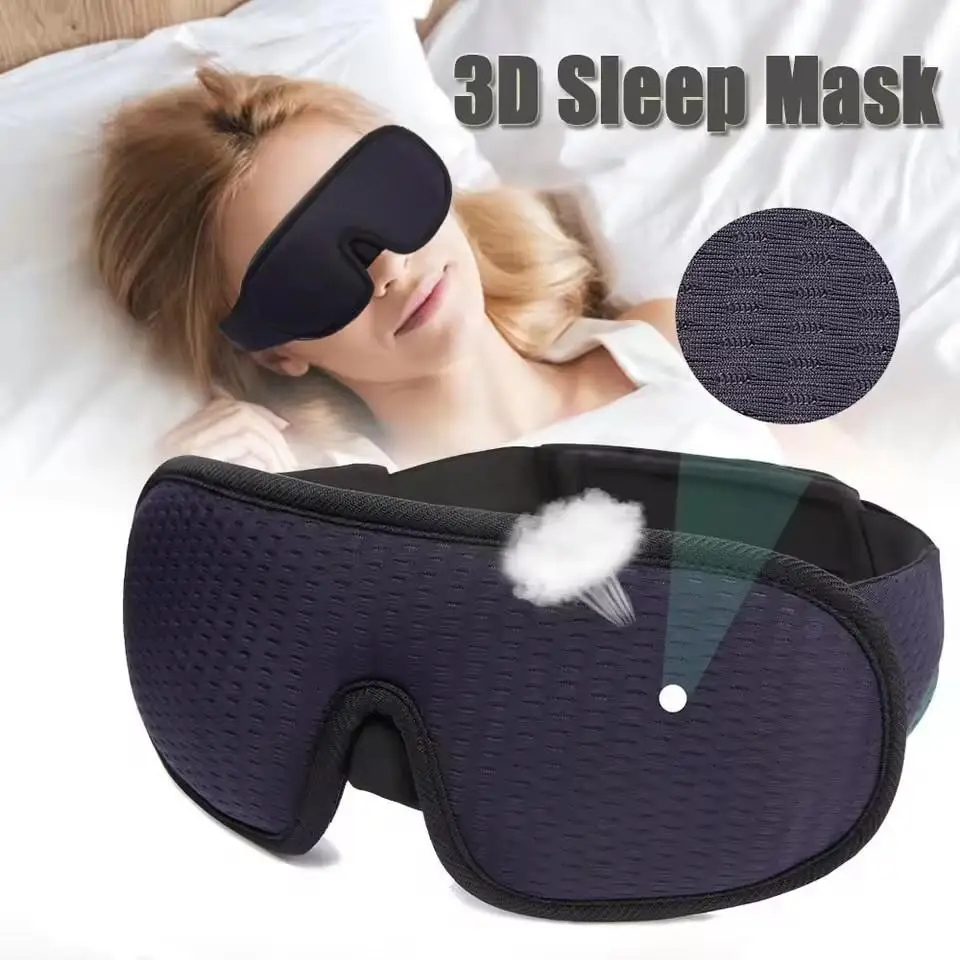 Máscara para os olhos blackout para dormir, máscara para os olhos para assistência ao sono, máscara para os olhos 3D para dormir em viagens, blackout respirável, máscara para os olhos para viagem