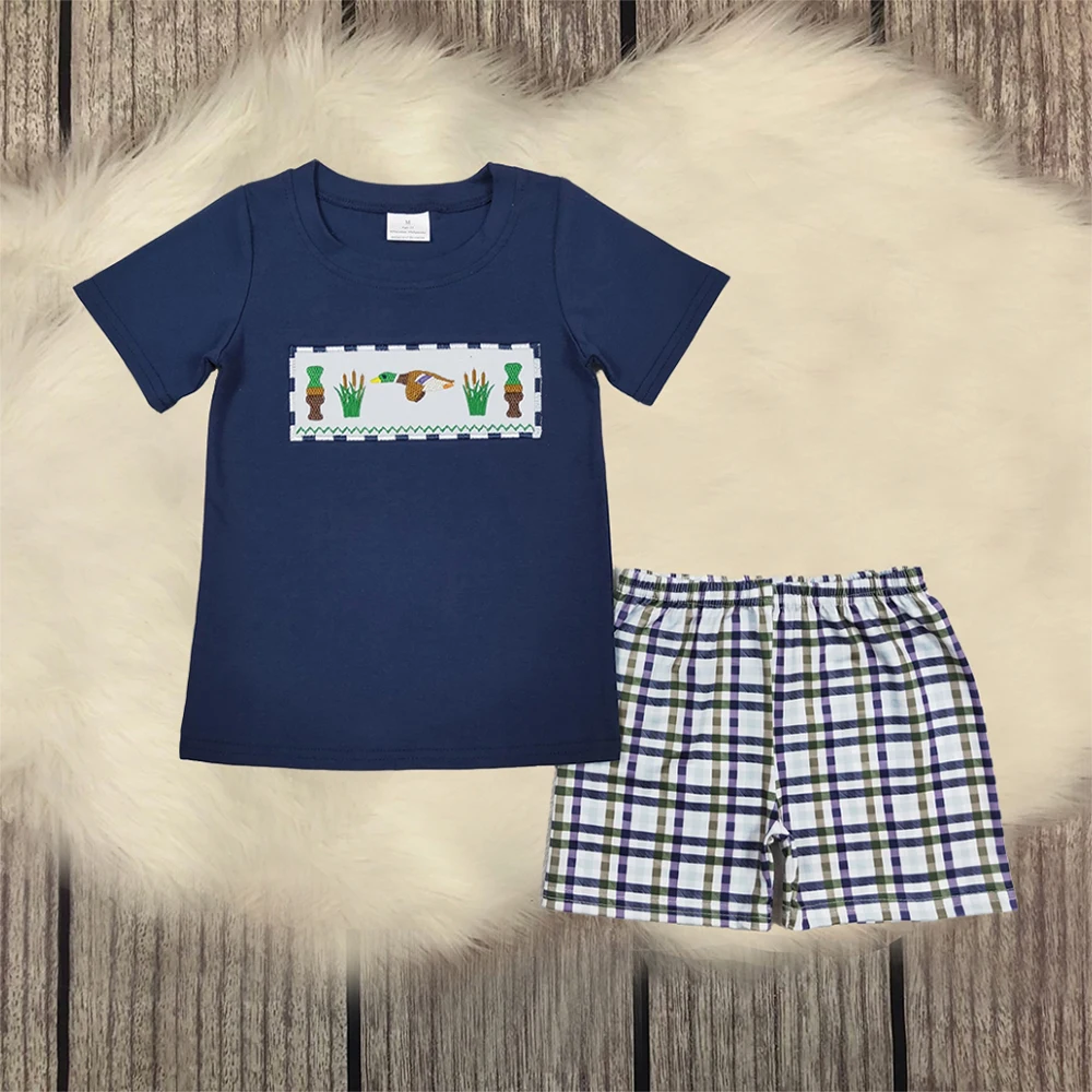 

New Fashion Baby Boy Clothes Embroidery Duck Children Boutique Outfits Kids Summer Sets Soft Toddler Outdoor Breathable Clothing
