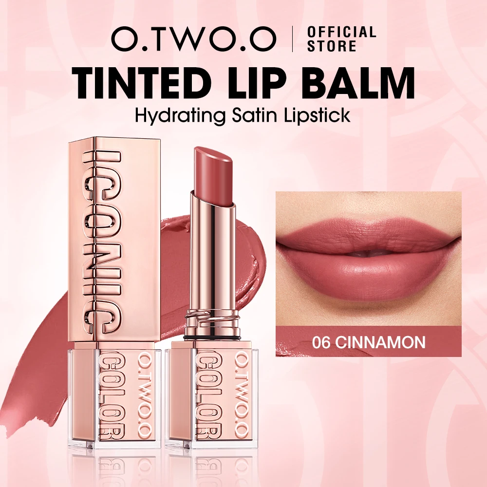 O.TWO.O Matte Lipstick Lip Tint Lip Gloss 24h Long Lasting Moisturizing Smooth Non-Sticky Plumper Glossy Satin Lipstick Makeup