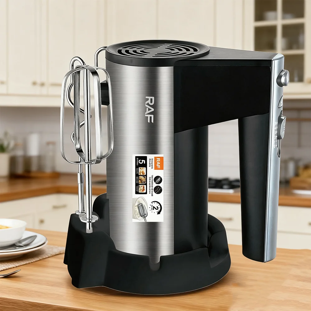 5段階速度調整、ハイパワーの卵泡立て器とクリームミキサー、800wのヨーロッパ規格家庭用ハンドヘルド電動泡立て器