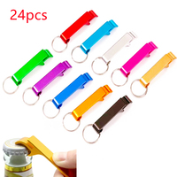 24PC Aluminum Color Bottle Opener Key Chain Wedding Gift Birthday Party Hotel Restaurant Beverage Brewery Bottle Opener Giveaway