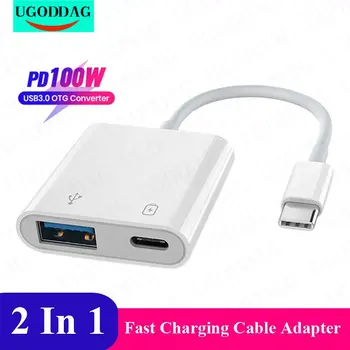 타입 C OTG 컨버터 고속 충전 케이블 어댑터 USB C To USB 3.0 충전 분배기, 구글 TV 크롬캐스트 HD 게임 노트북 지원