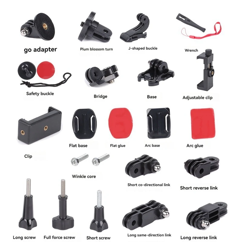 طقم ملحقات كاميرا حركة ، محول ، دعامة تثبيت ، قضيب تمديد لعمل Insta360 Gopro ، Action3