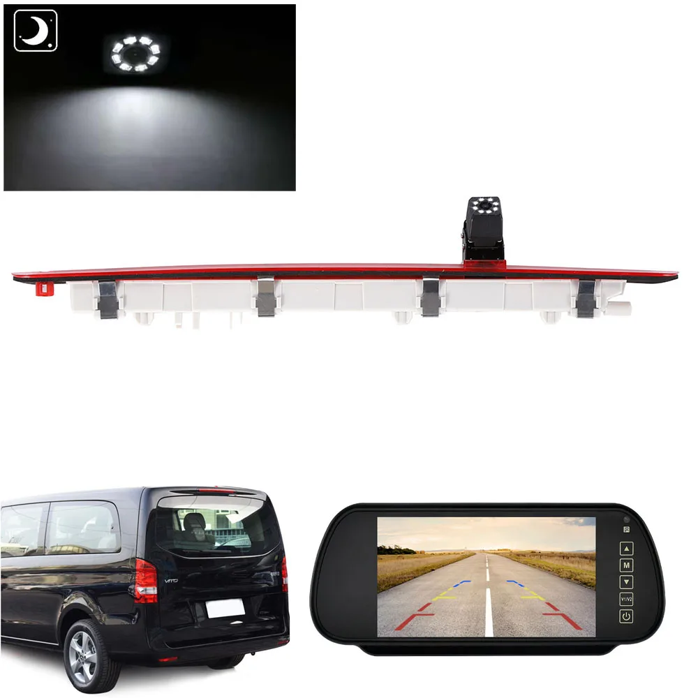 Car rear view camera +7” mirror for Mercedes Benz Vito W447 Kasten Tourer V260 Mixto  2014 SUV Heckleuchte