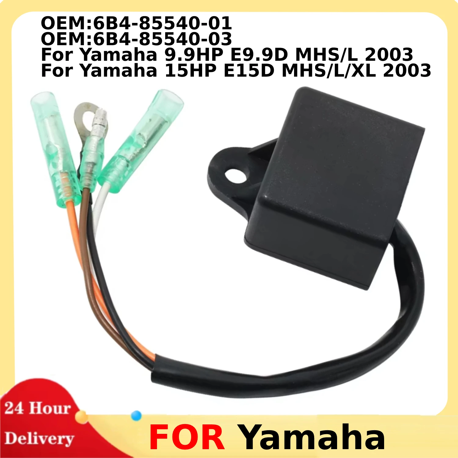 

CDI Ignition Unit Converter Switch For Yamaha 9.9HP E9.9D MHS/L 2003 and 15HP E15D MHS/L/XL 2003 OEM:6B4-85540-01 / 6B4-85540-03