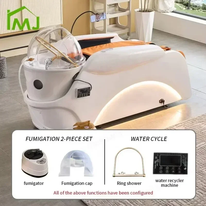 تخصيص الصانع صالون الشعر غسل رئيس سبا كرسي التدليك الكهربائي الشامبو السرير 2025 #3