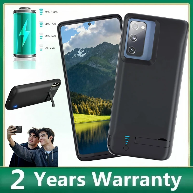 

Чехол-аккумулятор 10000 мАч с подставкой для Samsung Galaxy S26 Ultra, S24, S25 Ultra, S22, S10, S10e, Note 9, 10, 20, S20 Plus, S21 FE