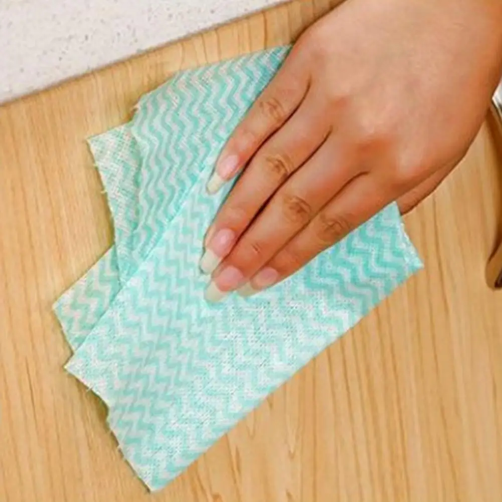 1 Roll Disposable Rag Easy to Tear Kitchen Washcloth Lint Free Kitchen Towel Anti-Grease Wipe Cleaning Cloth Decontamination