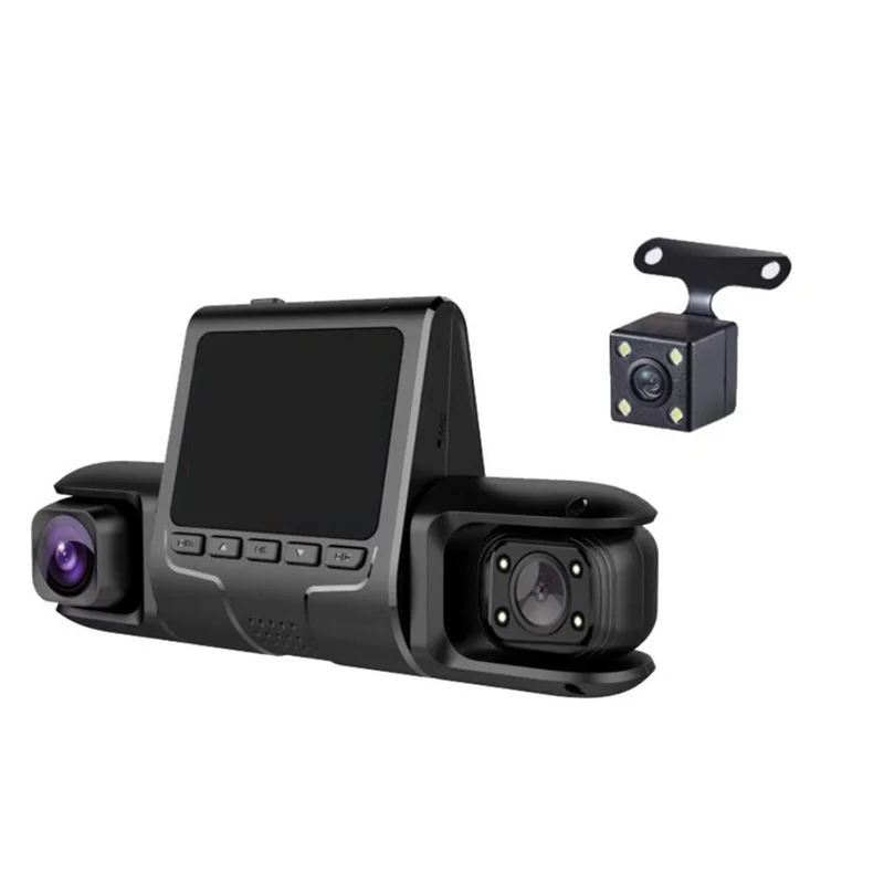 

Black 3 Camera Lens Car DVR HD 1080P Dash Camera IR Night Vision 3-Channel Dash Cam Video Driving Recorder 24H Parking Monitor