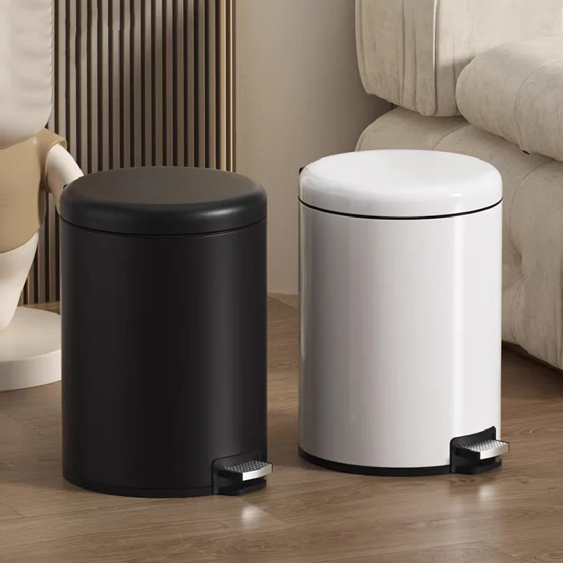 

Leasylife 10L 13L Foot Pedal Trash Can with Lid, Large Capacity, White, Silver Garbage Can, for Kitchen Bathroom Hotel Home