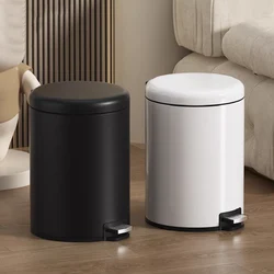Leasylife 10L 13L Foot Pedal Trash Can with Lid, Large Capacity, White, Silver Garbage Can, for Kitchen Bathroom Hotel Home
