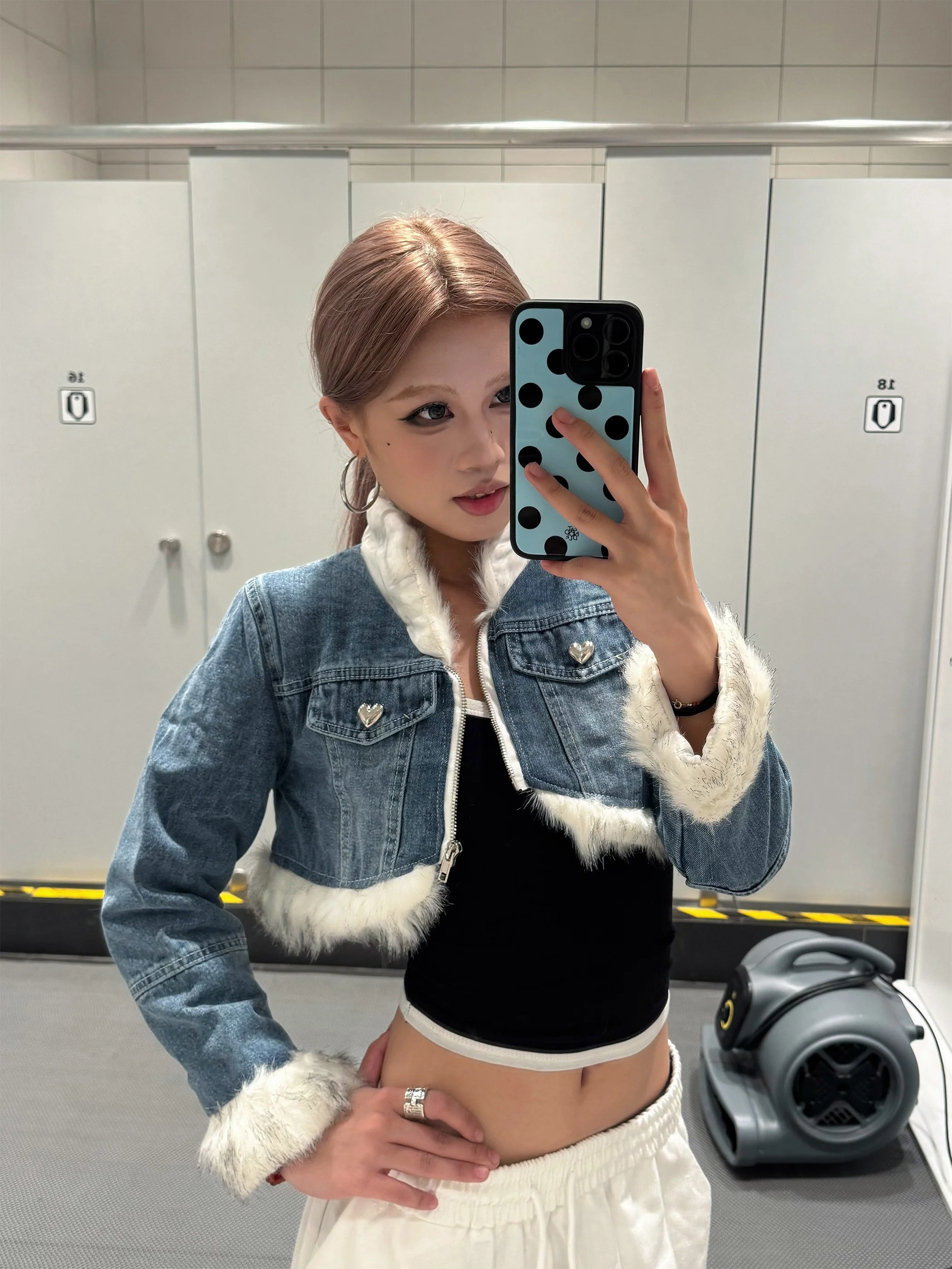 

VINMUK Американская ретро-куртка из стеганого денима для женщин, осенне-зимняя теплая модная куртка с воротником, повседневная утепленная модель