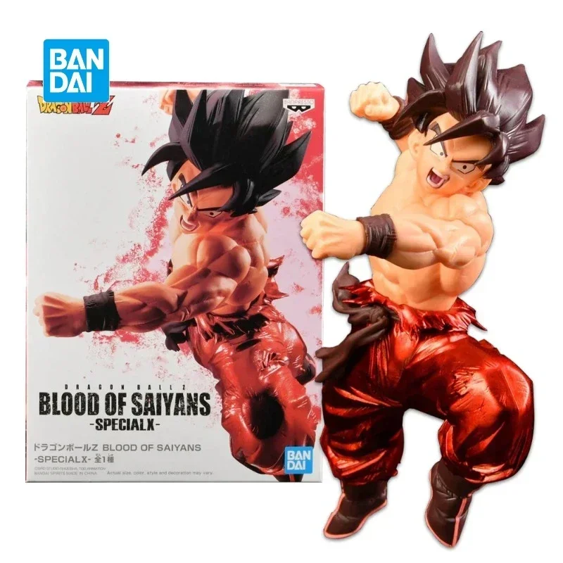 In Stock Bandai Dragon Ball Z Son Goku Blood of Saiyans Special X Kaiouken Fighting Pose PVC Model Anime Aciton Figure Toy Gift