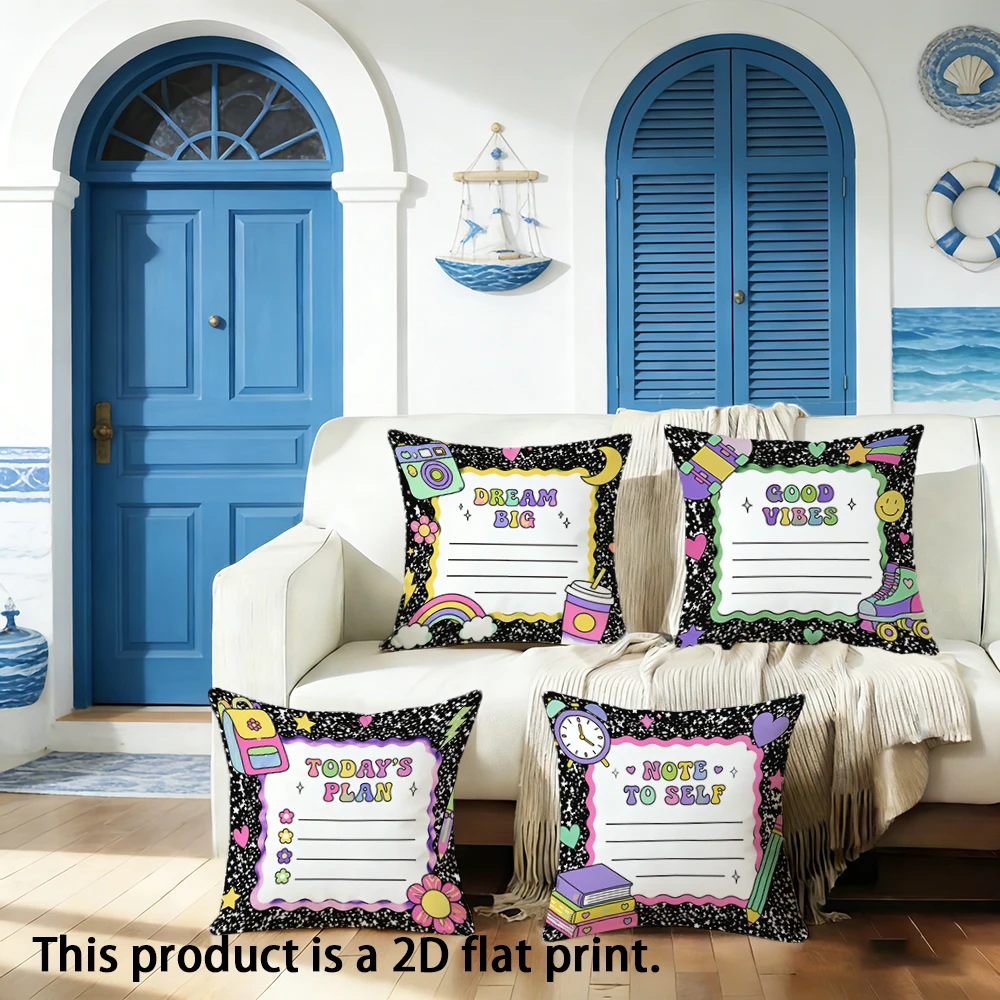 1pc Retro Aesthetic Notebook Style Throw Pillow Covers, Blank Journal Style Cushion Cases for Bedroom Dorm Decor