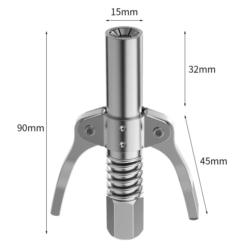Ferramenta de graxa resistente acoplador, alça dupla, bico injetor de óleo inoxidável, bloqueio rápido, Npti/8, ponta do bocal, 10000 PSI
