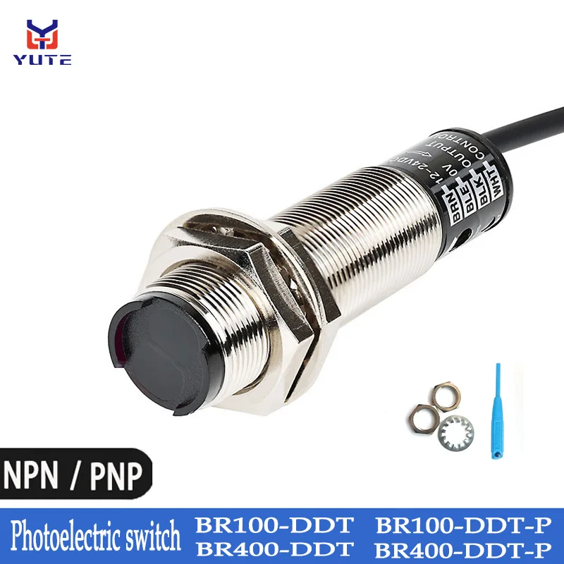 Photoelectric Switch BR100-DDT BR400-DDT BR100-DDT-P BR400-DDT-P Infrared Sensor Diffuse Reflection Sensor