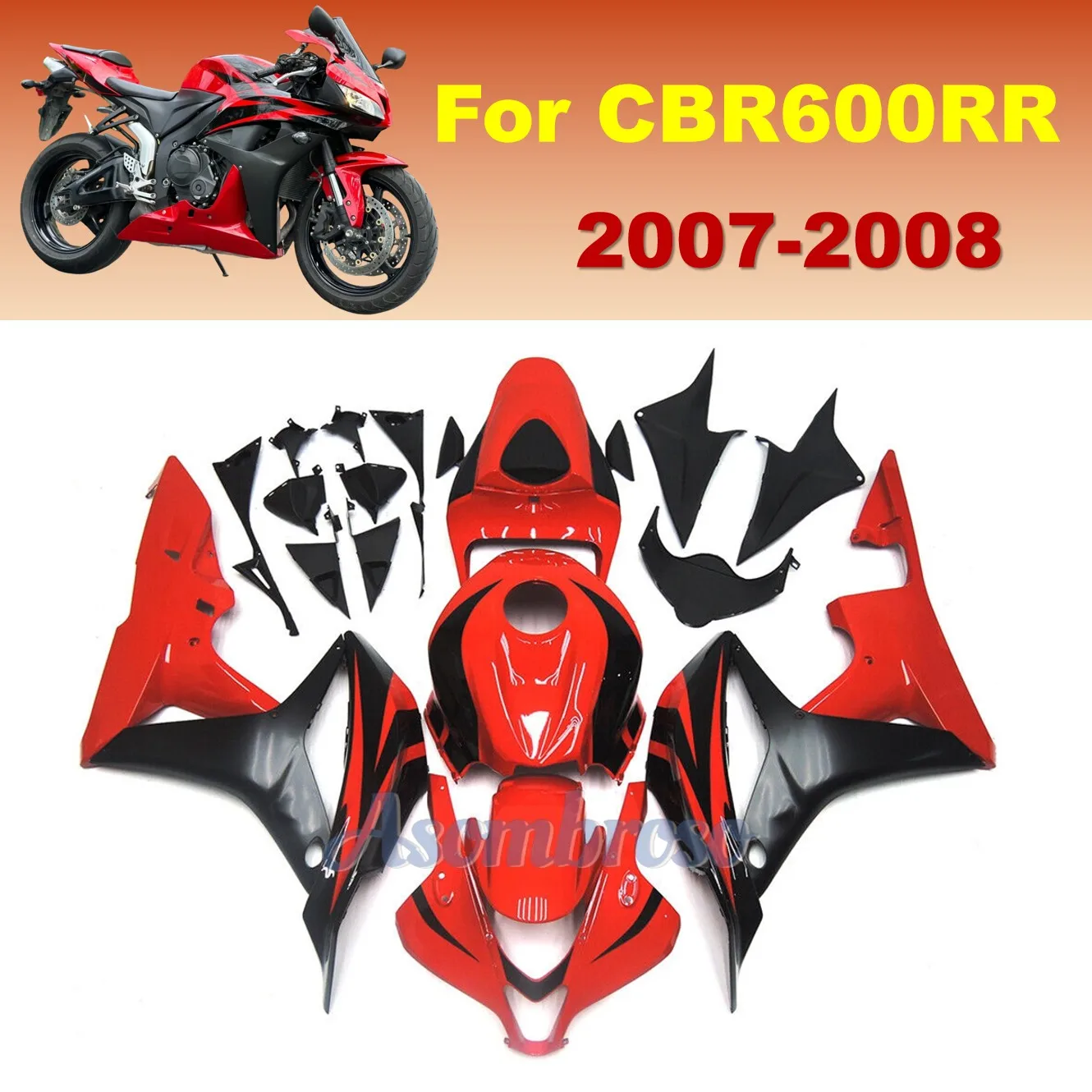 

Комплекты обтекателей из АБС-пластика для CBR600RR 2007 2008 CBR 600RR, полный комплект кузова мотоцикла | Красный Черный Капот для тела
