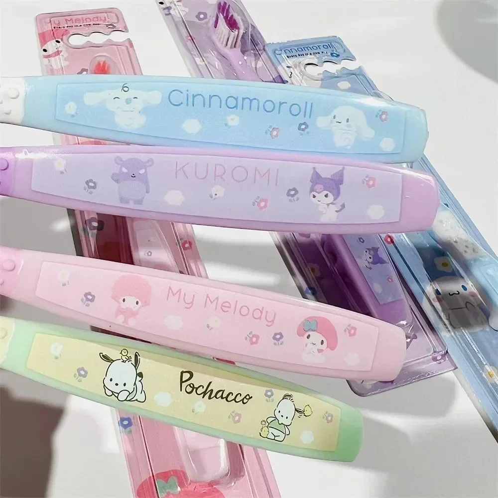 Sanrio Hello Kitty Toothbrush Cute Cartoon Cinnamoroll Colorful Student Toothbrush Clean Oral Children's Back To School Gift