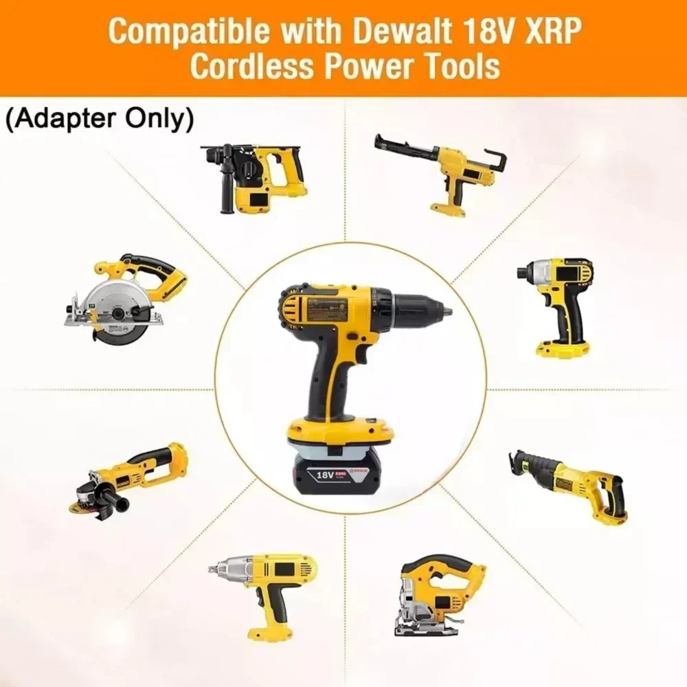 Battery Adapter/Converter For BOSCH 18V Li-ion Battery Series TO for Dewalt 18V XRP Ni-cd Cordless Tools Accessory(Only Adapter) view 3