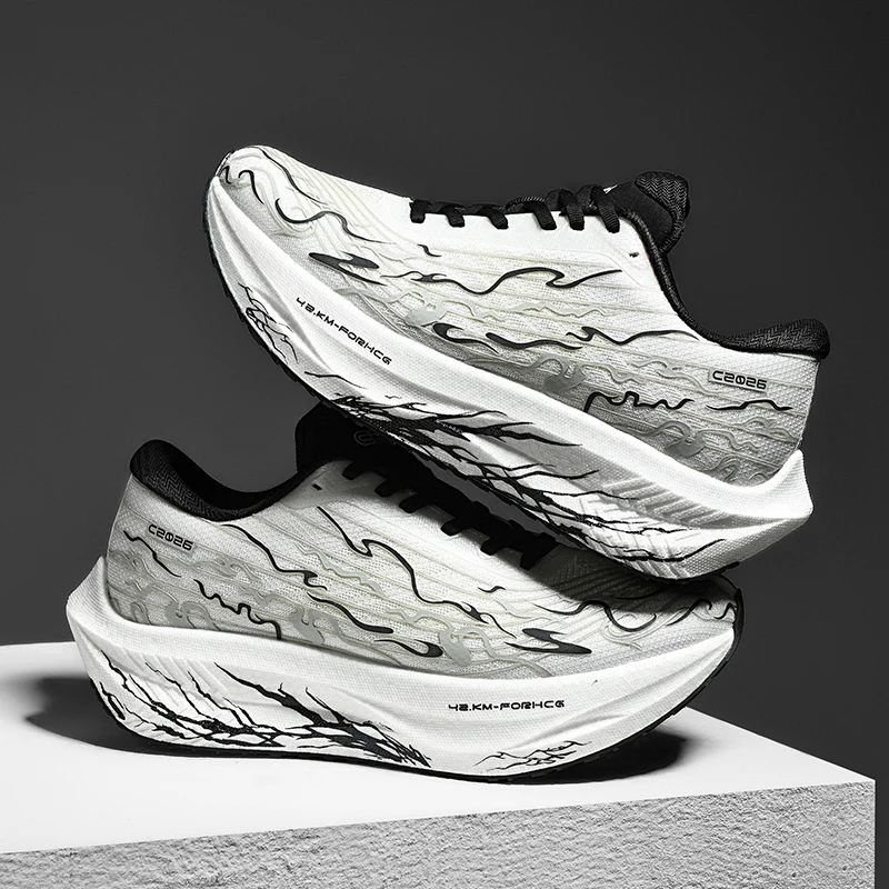 Men's And Women's Professional Carbon Board Marathon Running Shoes Shock Absorption Ultra-light Stable Support Sports Shoes