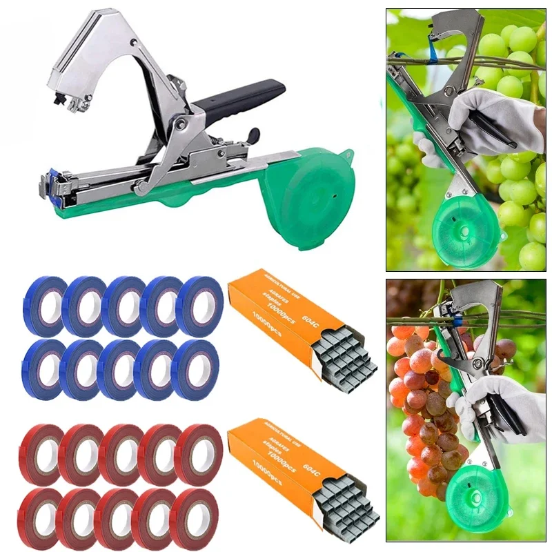 Tying Machine Plant Garden Plant  +10 Rolls Tape Set for Vegetable Grape Tomato Cucumber Pepper Flower Garden Tie Machine