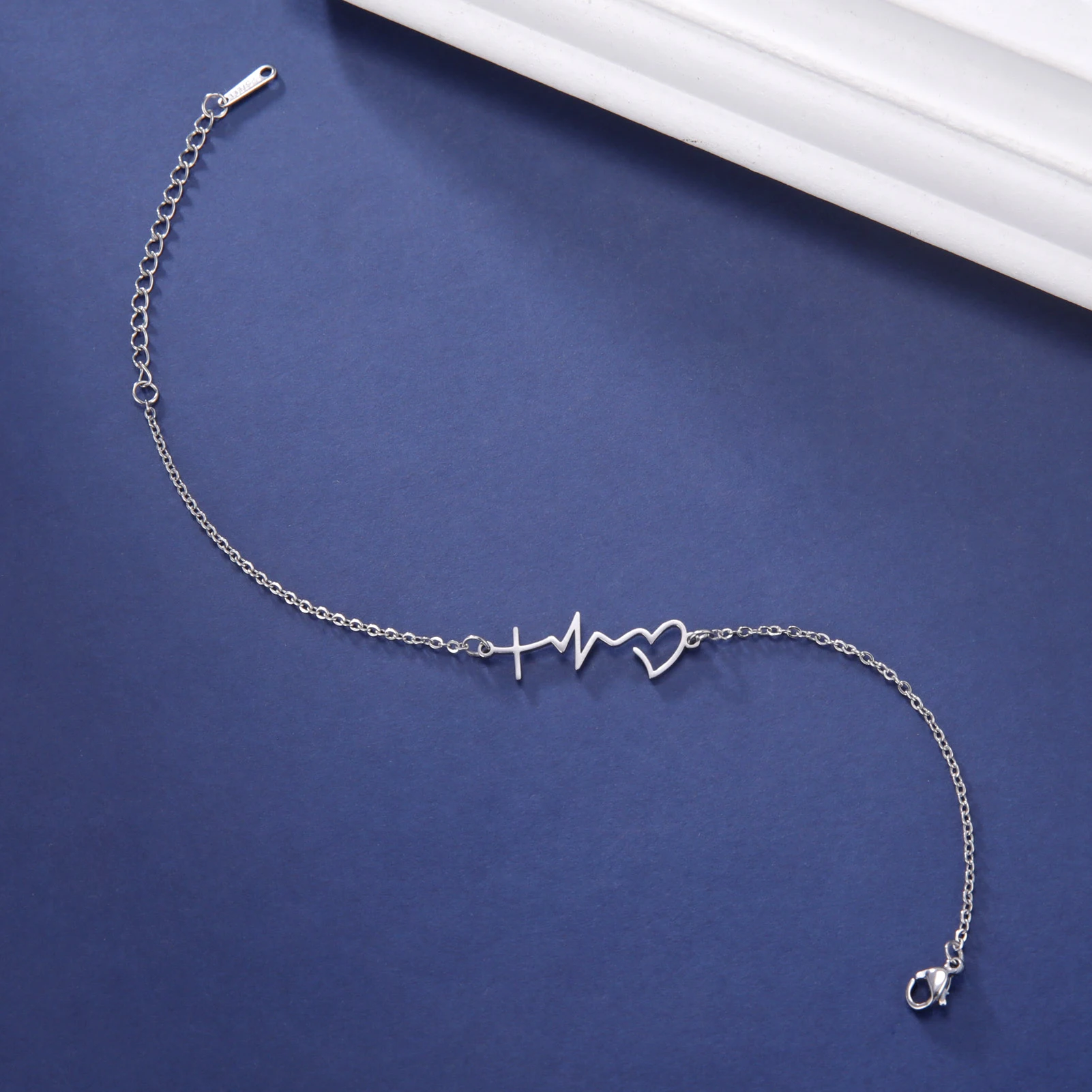 Kkjoy Mode Edelstahl Fußkettchen für Frauen Männer Silber Farbe Buchstaben Symbol Fuß kette einfachen Schmuck weiblichen Strand Accessoires – Detail 4