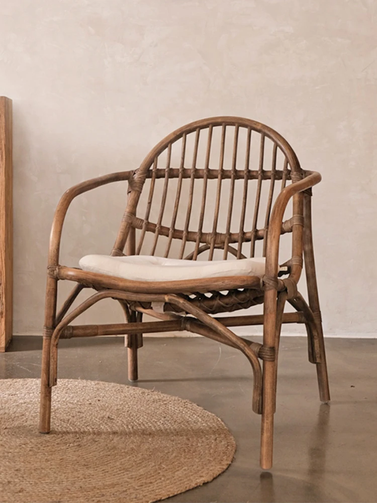 Massivholz Rattan Stuhl Single Rattan Stuhl Sessel Freizeit stuhl