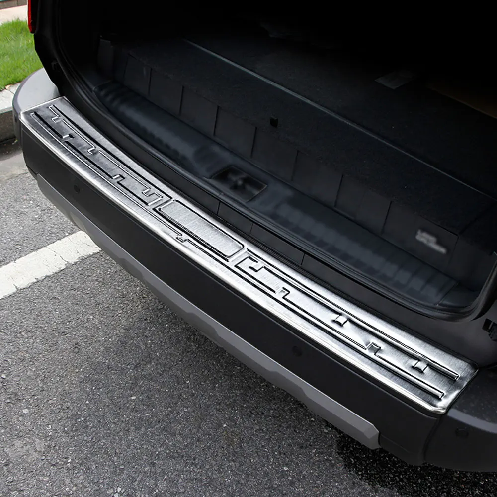 Car Decoration Outer Rear Trunk Door Sill Cover Trim Tailgate Guard Plate  For Toyota Land Cruiser Prado LC250