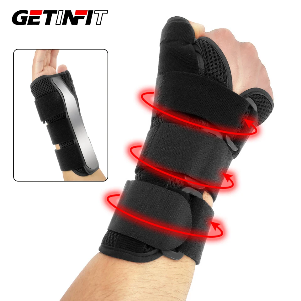 1Pcs Wrist Brace Pressurized Carbon Fiber Bracing Thumb Strap Protective Breathable Steel Wrist Brace Radian Aluminum Sheet